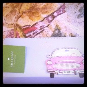 NWT Kate Spade Checking In Pink Car Lacey Wallet